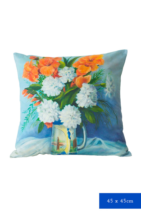 Vase with Flowers cushion cover *organic cotton
