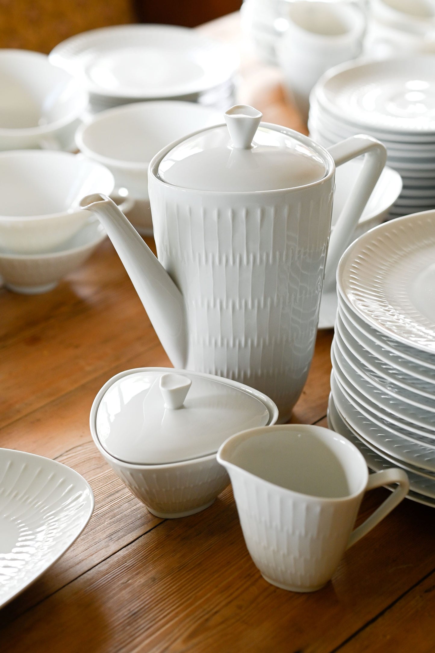 Vintage MCM rare "Apart"  by Hutschenreuther 1950s original dinner and tea set 117 pieces