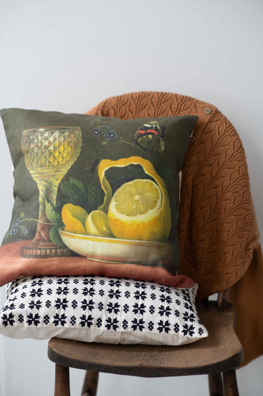 Still life with Lemon cushion cover *linen