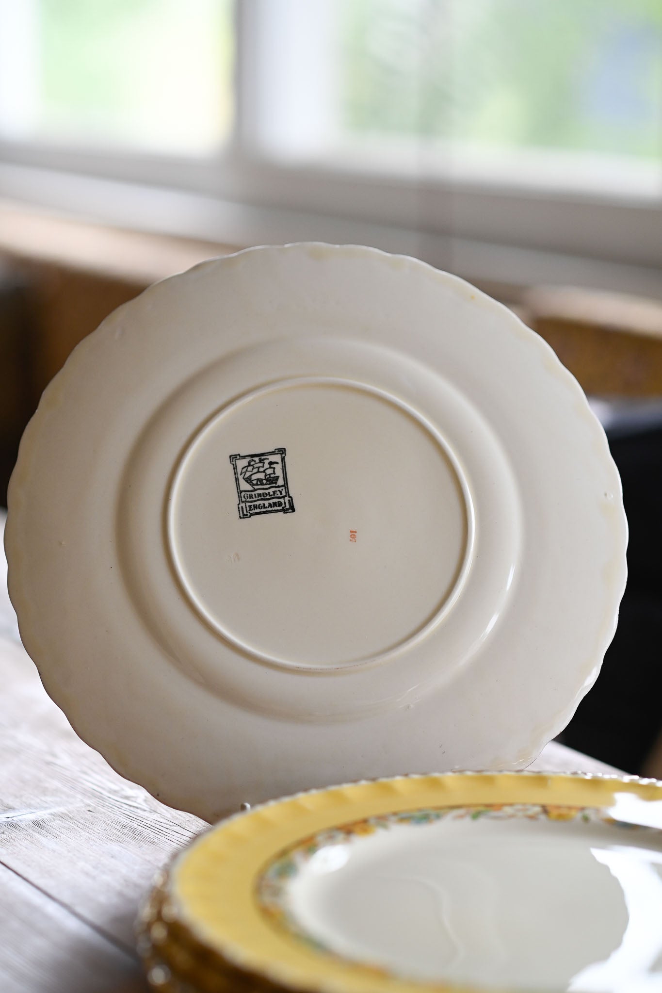 Antique Grindley Norden Yellow floral dinner set - rare set