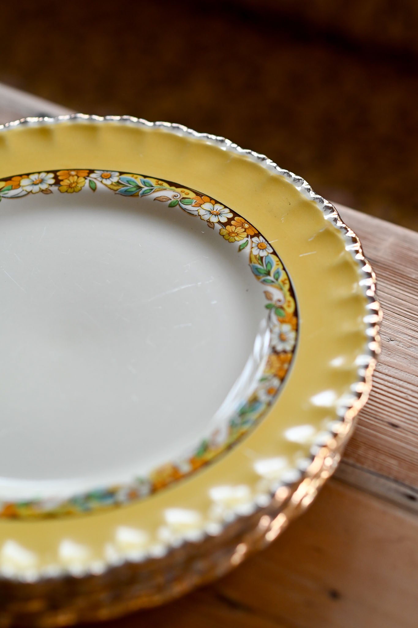 Antique Grindley Norden Yellow floral dinner set - rare set