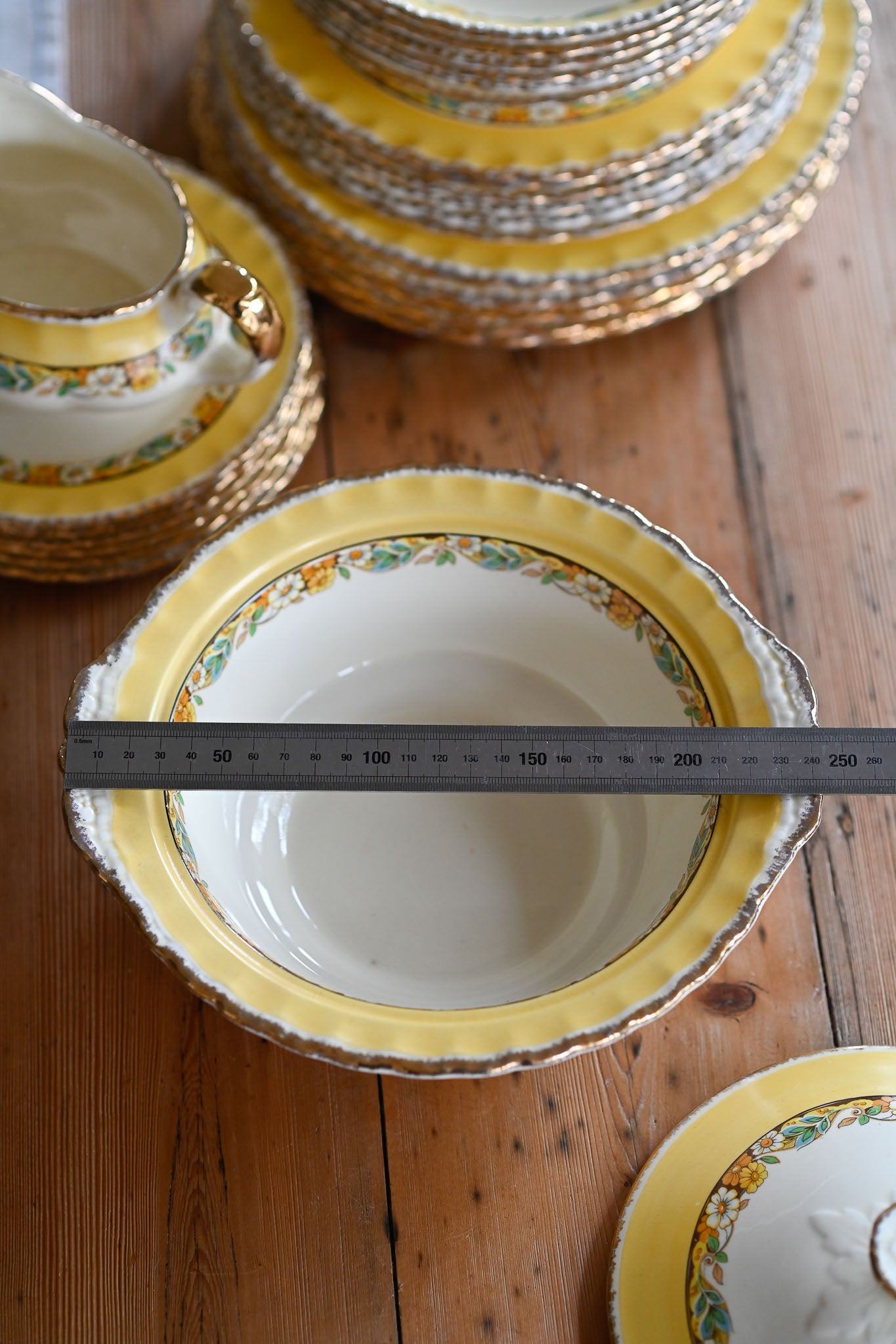 Antique Grindley Norden Yellow floral dinner set - rare set