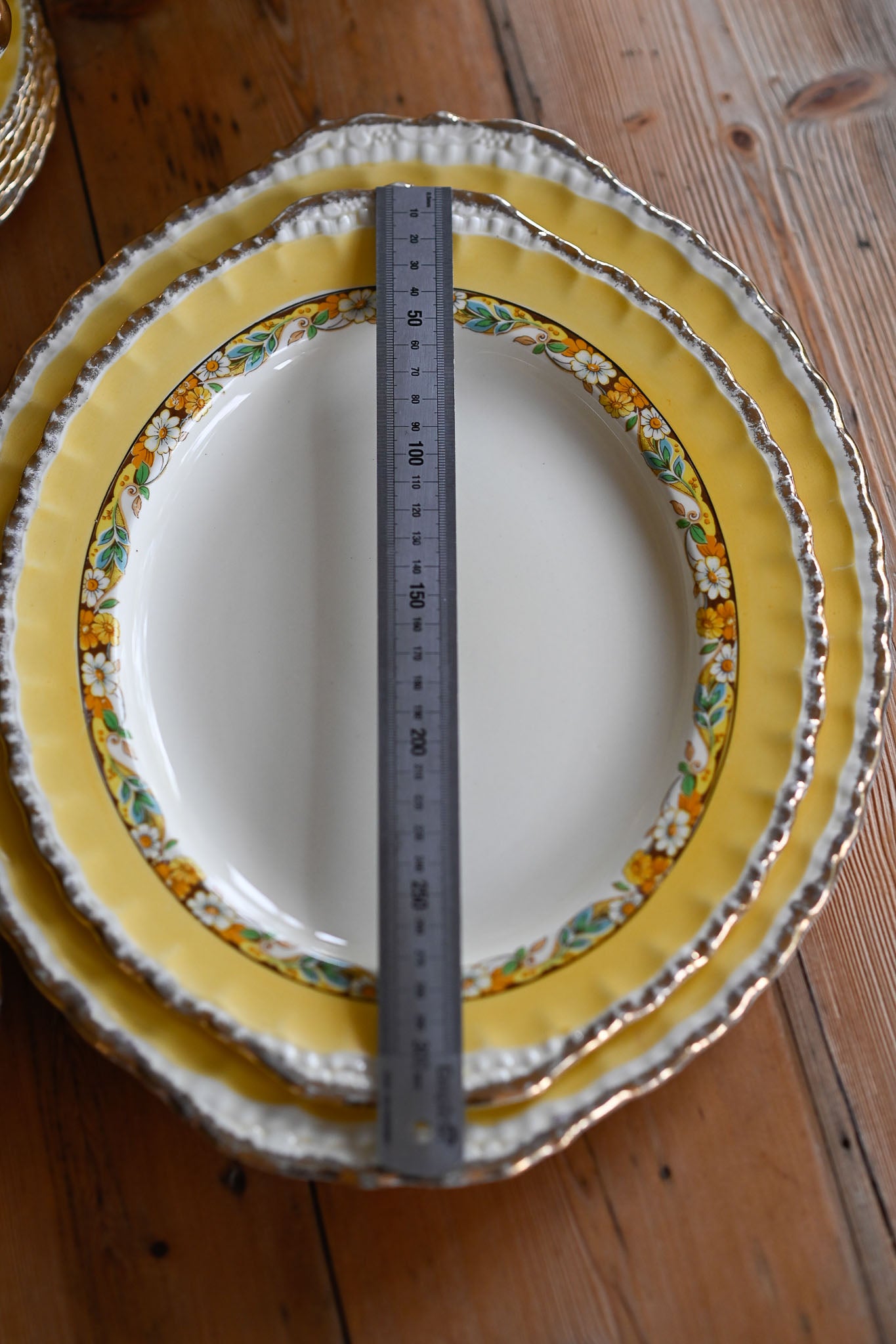 Antique Grindley Norden Yellow floral dinner set - rare set