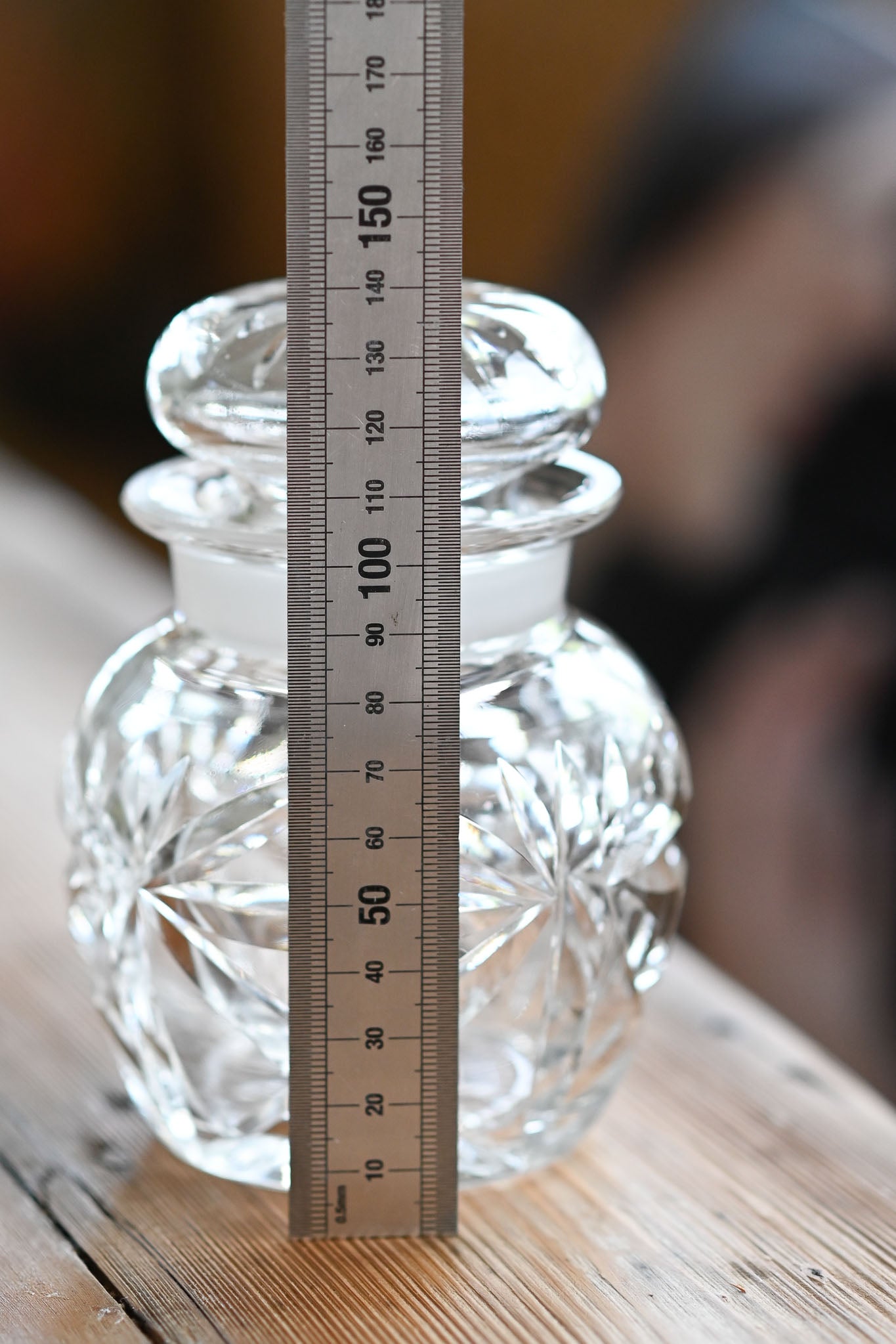 Vintage 30s 40s hand cut crystal pickle jar