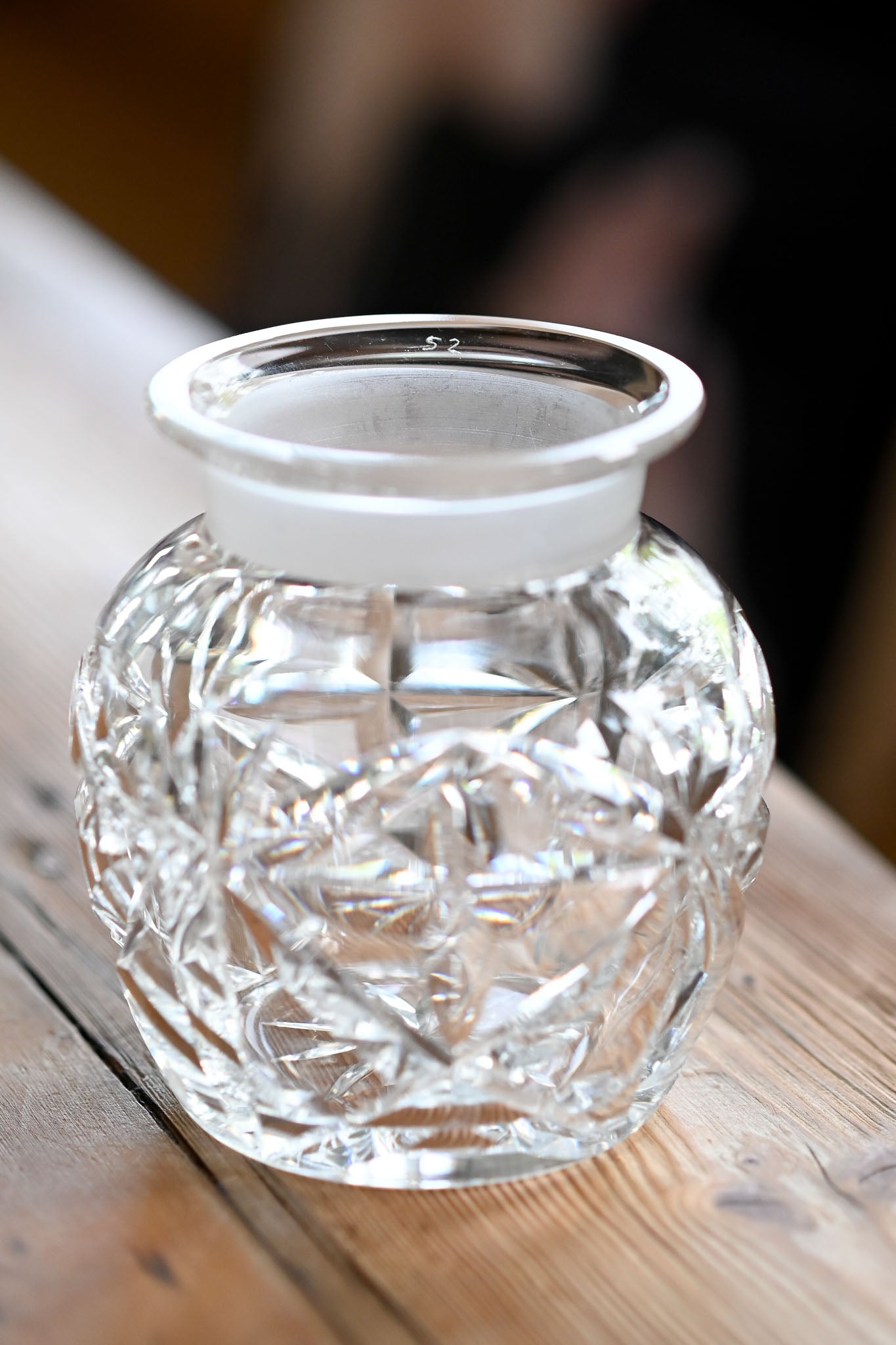 Vintage 30s 40s hand cut crystal pickle jar