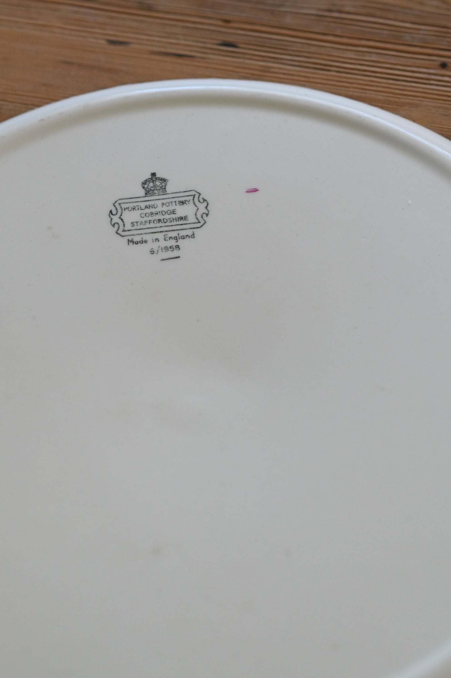 Portland Pottery Cobridge Staffordshire Pavlova plate 1958