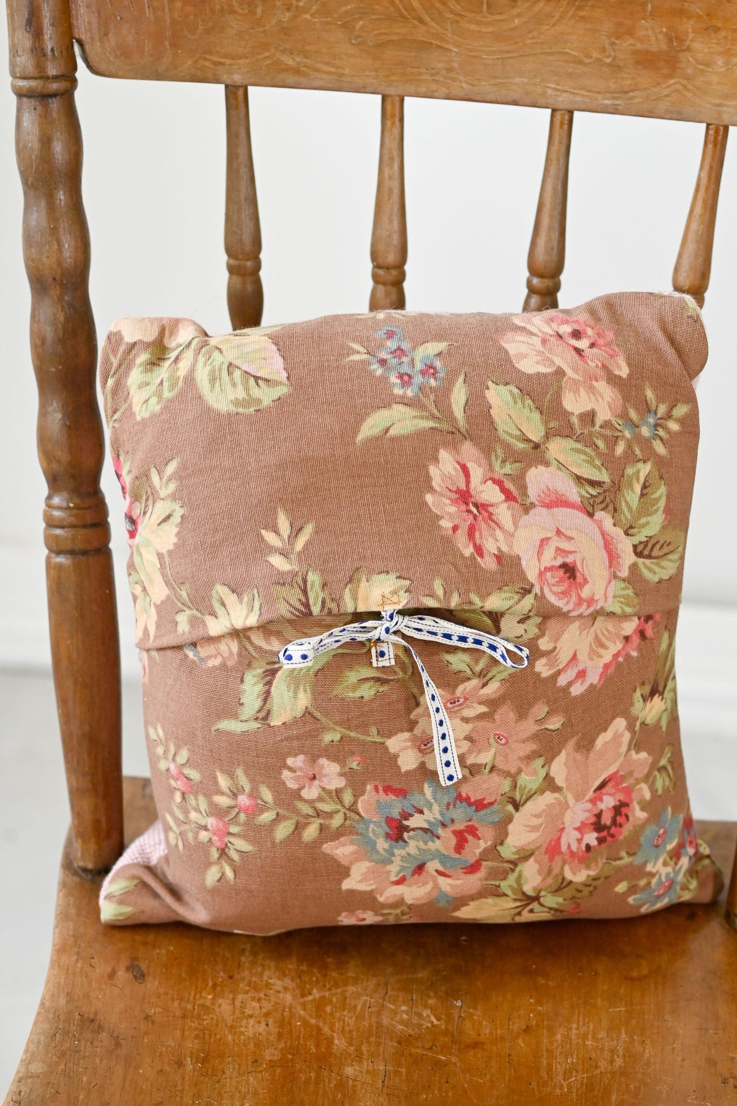 Vintage handmade tapestry of girl cushion