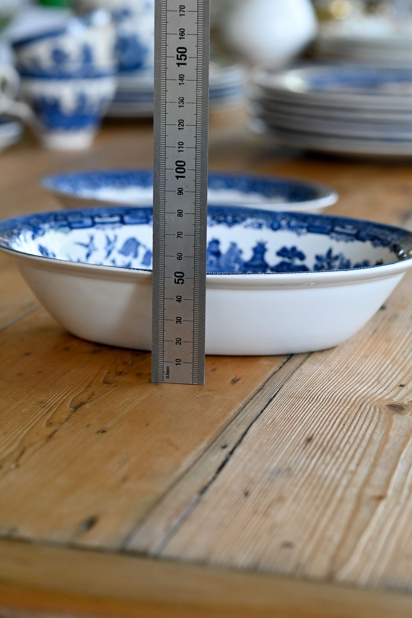 Johnson Bros Willow Pattern oval serving bowl