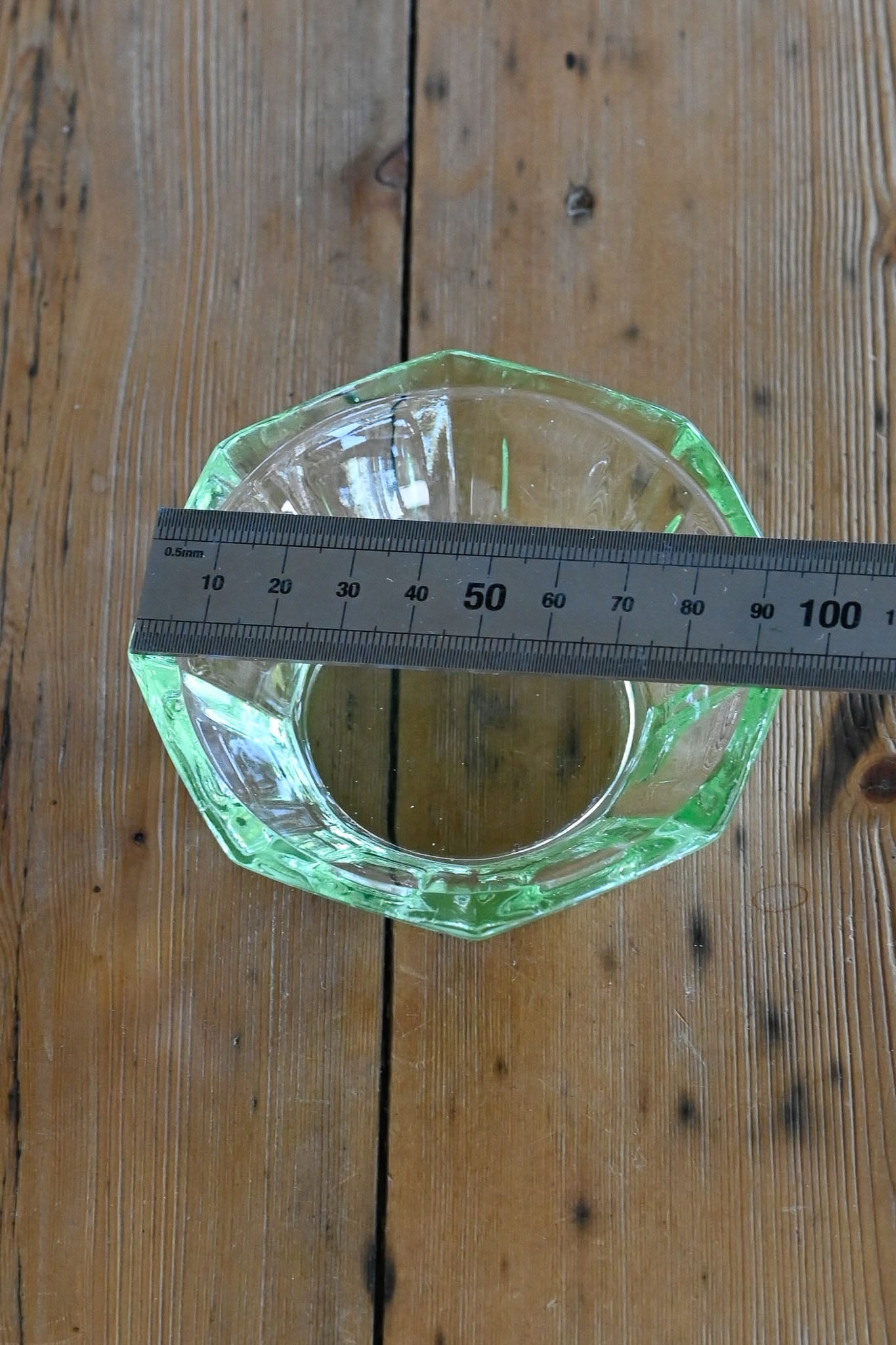 Vintage green uranium glass small serving bowl