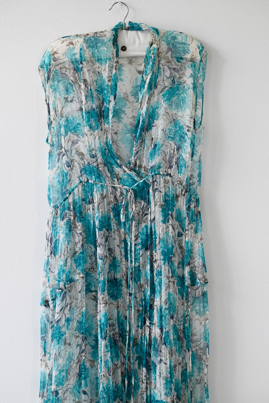 Preloved vintage Lee Mathews silk wrap dress