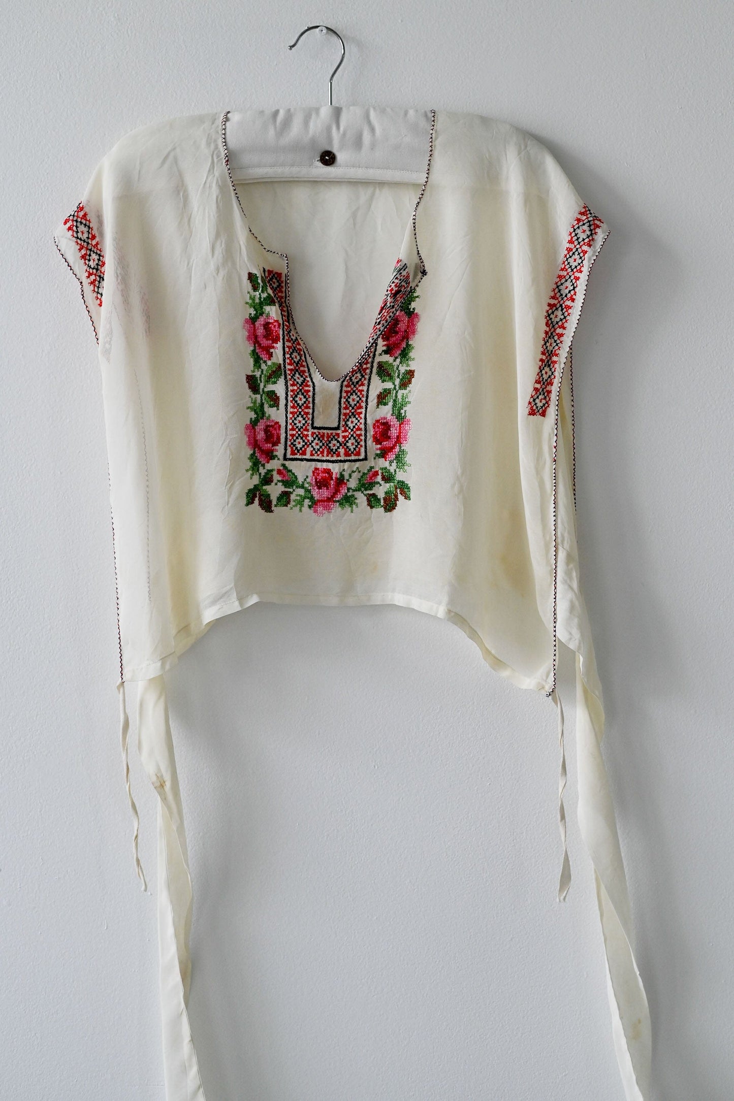 Vintage hand embroidered tabard top
