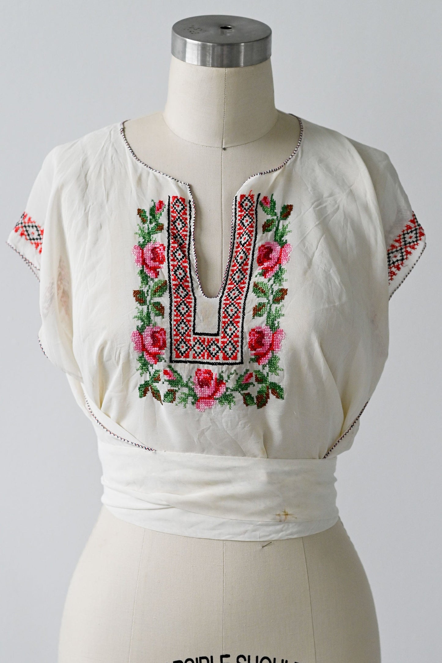 Vintage hand embroidered tabard top