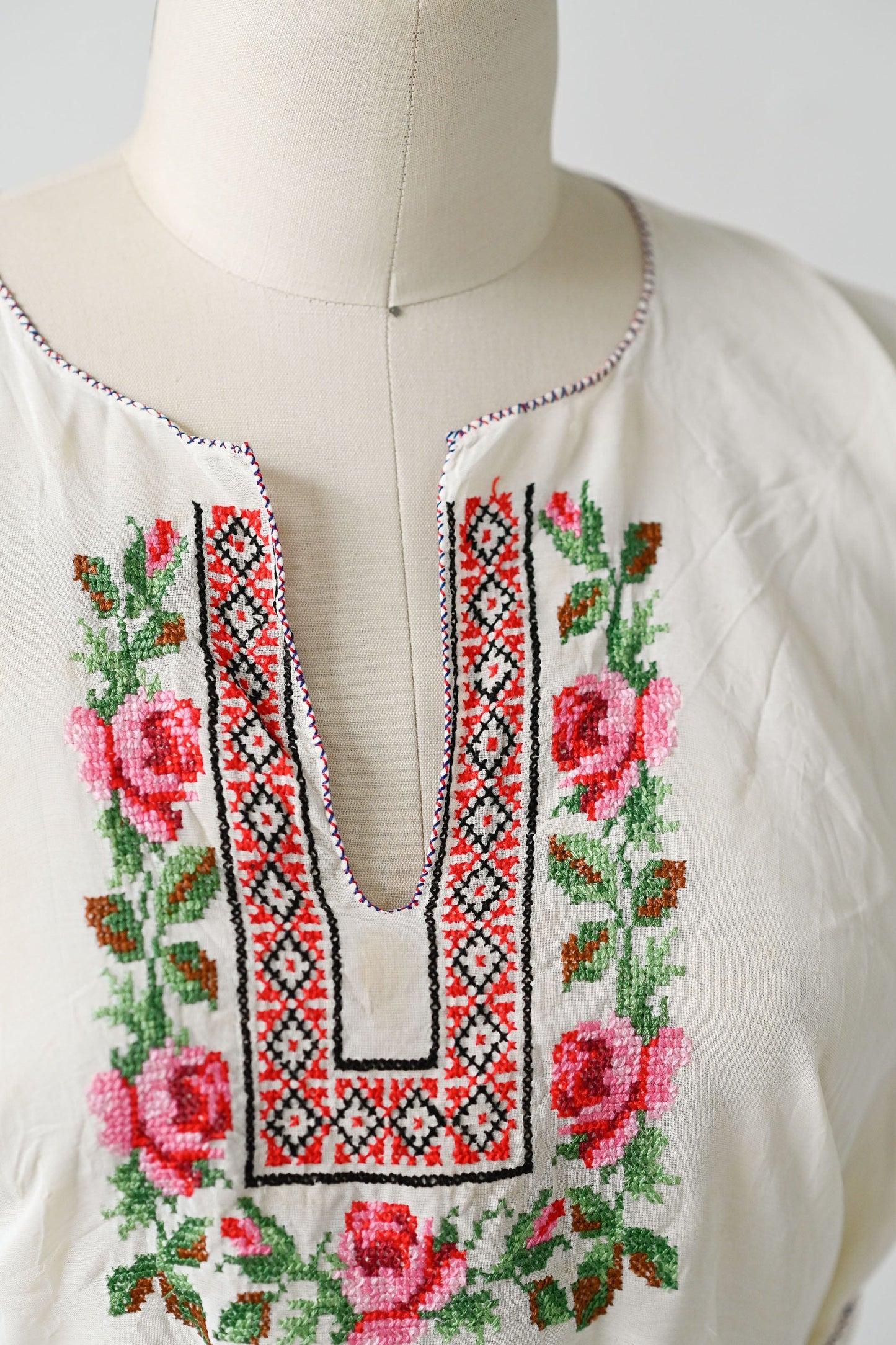 Vintage hand embroidered tabard top