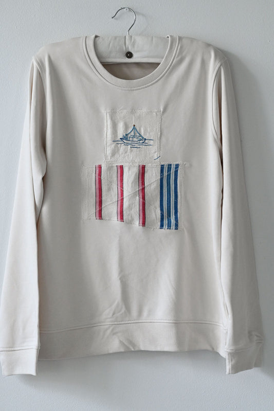 Patchwork Boat organic cotton sweatshirt XL One Off