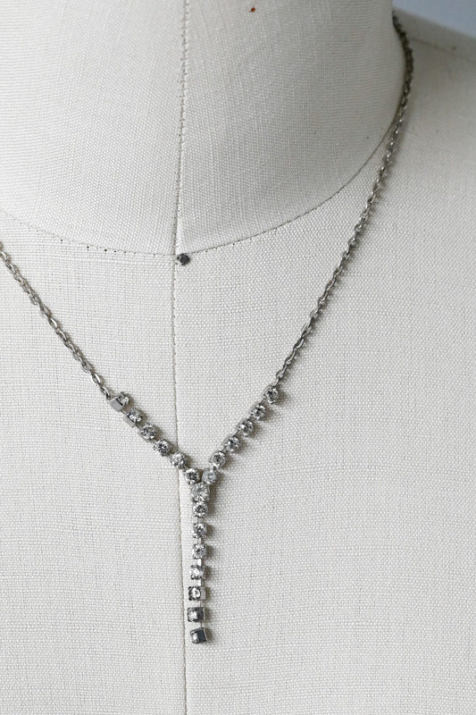 Vintage 1950s diamante necklace with chain