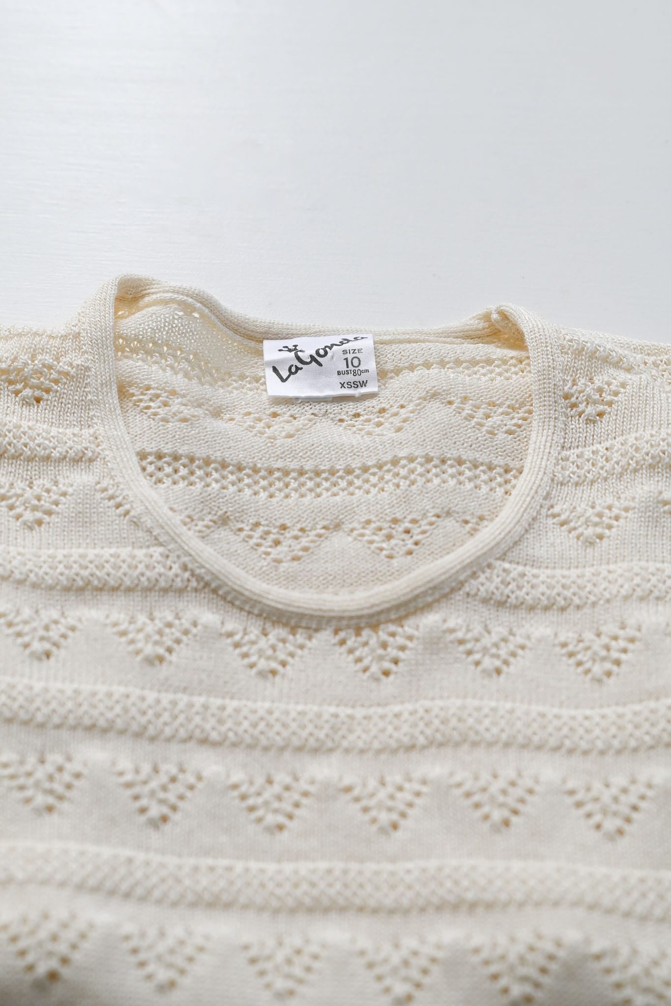 Vintage 1970s cream knit tee and skirt combo Size S