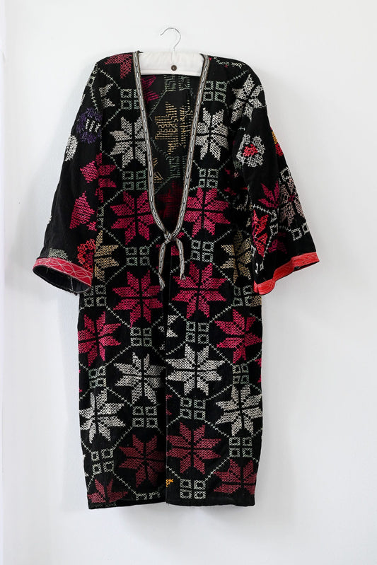 Vintage cross stitched embroidered corduroy jacket