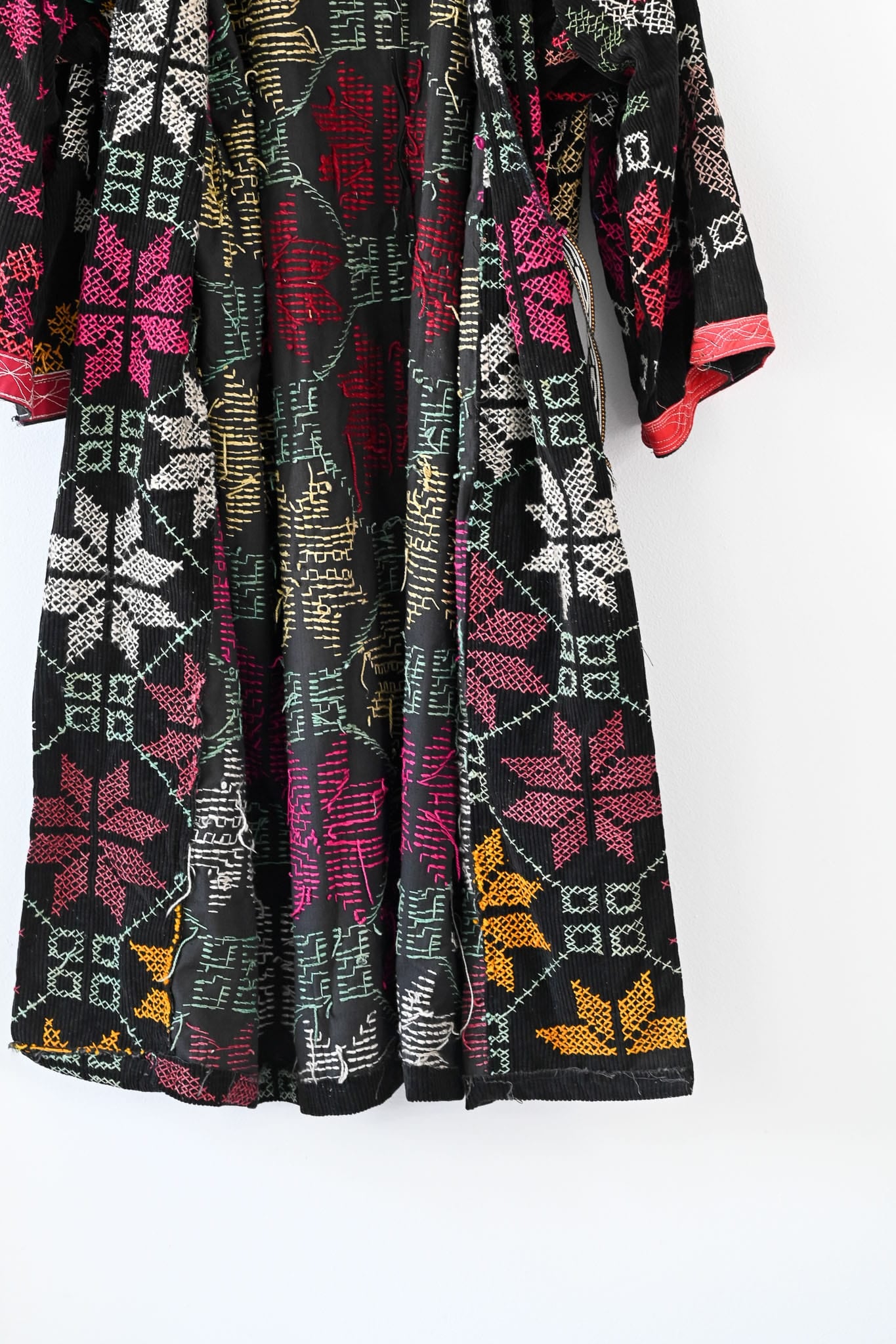 Vintage cross stitched embroidered corduroy jacket
