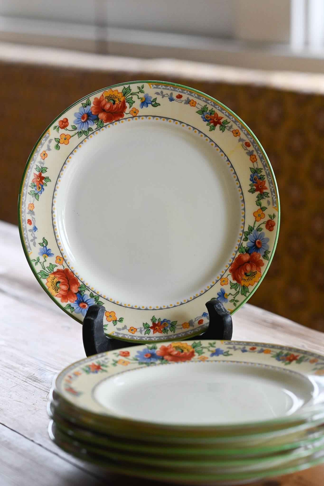 Vintage rare Paragon England (By Appointment) yellow floral side plates x 6