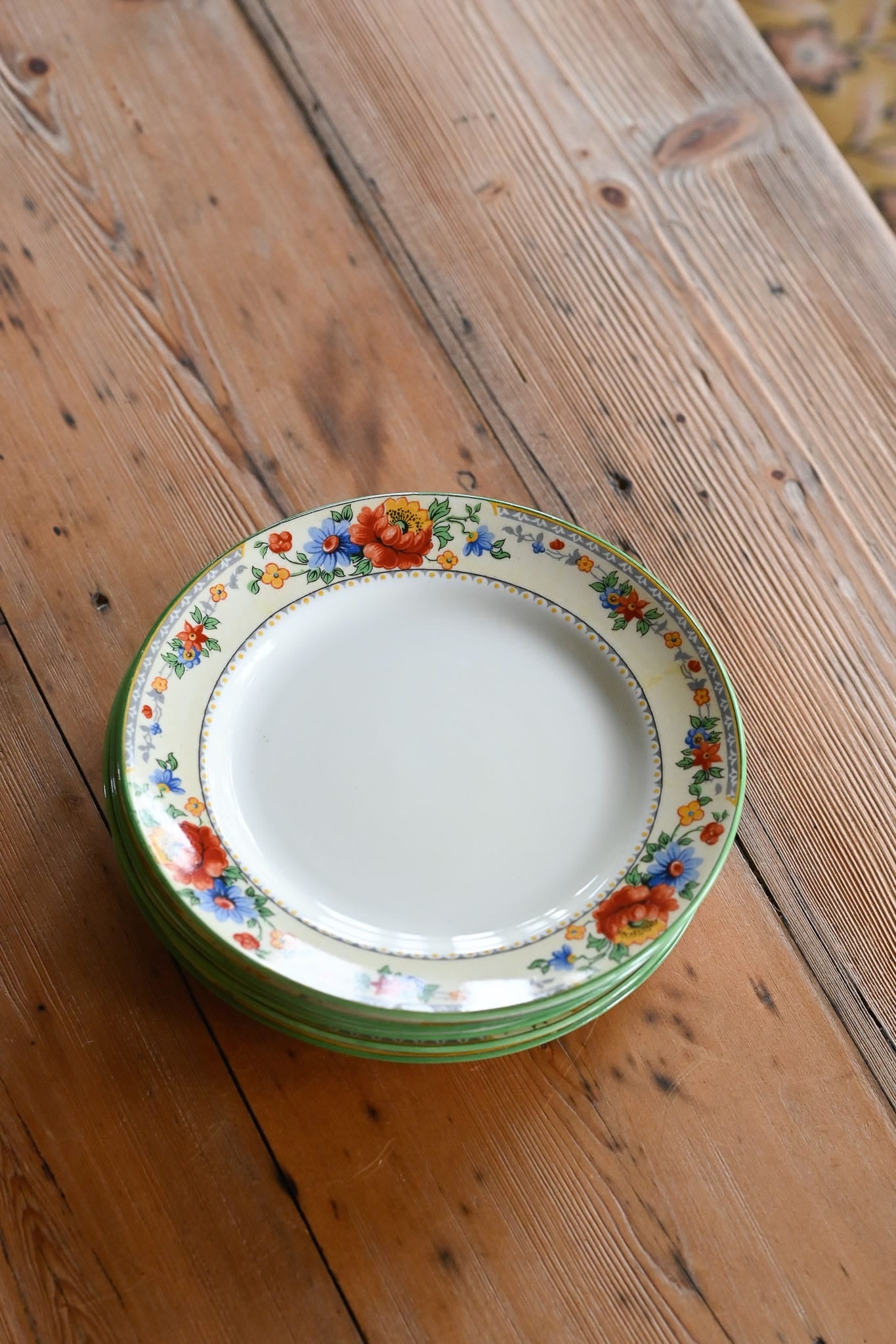 Vintage rare Paragon England (By Appointment) yellow floral side plates x 6