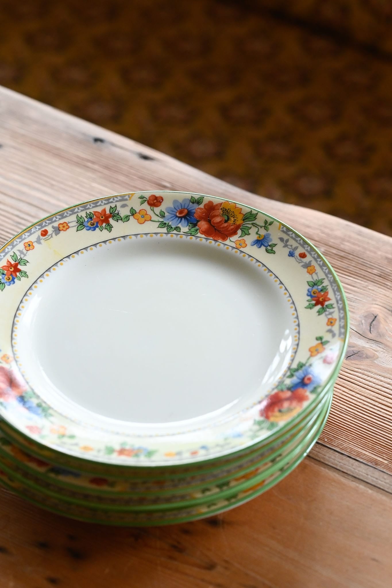 Vintage rare Paragon England (By Appointment) yellow floral side plates x 6