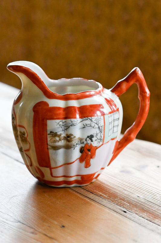 Vintage Japanese Nagoya hand painted porcelain jug