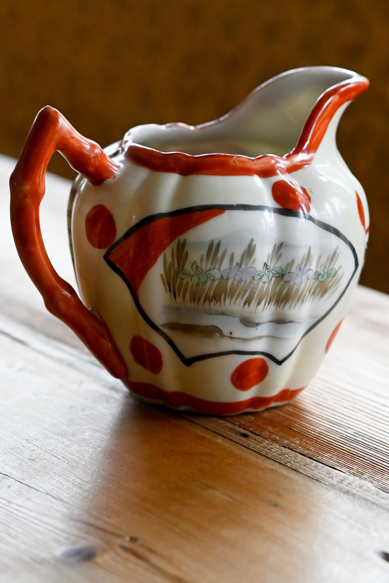 Vintage Japanese Nagoya hand painted porcelain jug