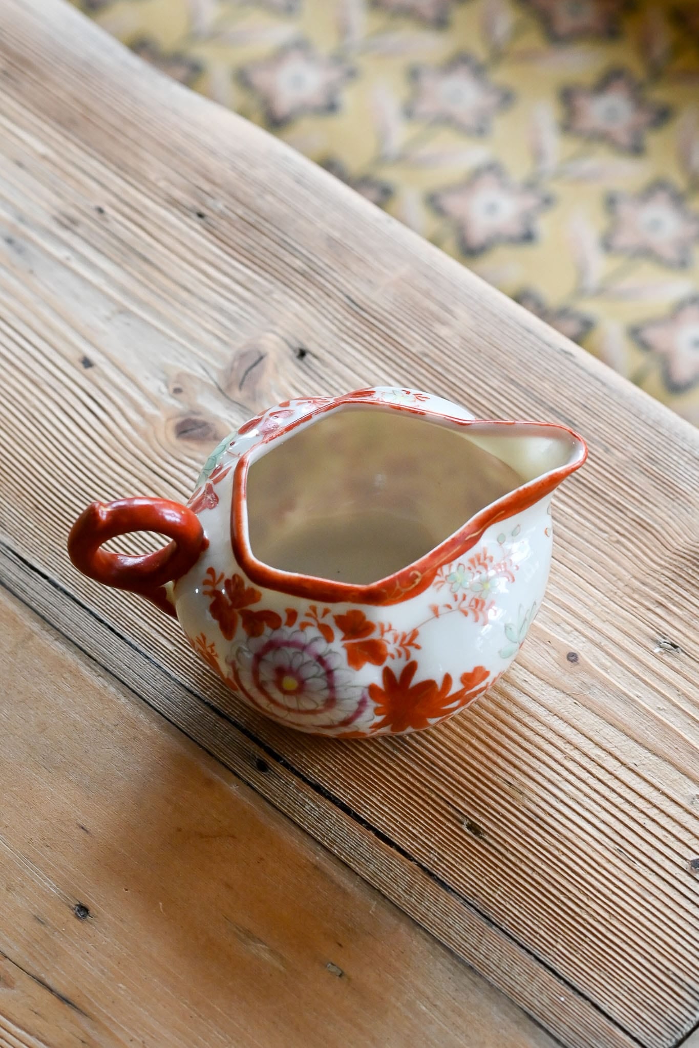 Vintage hand painted Japanese porcelain jug