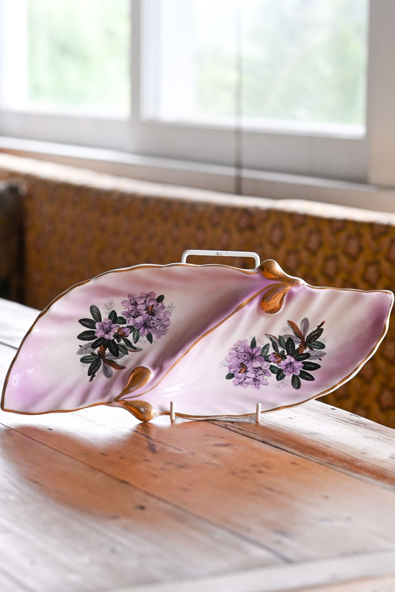 Vintage 1950s mid century divided serving dish