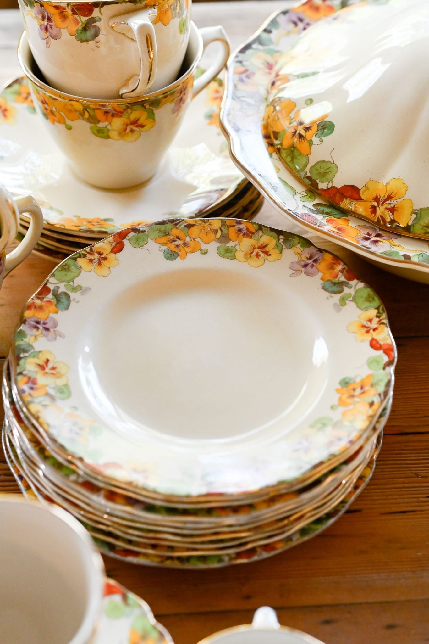 Royal Doulton Nasturtium 69 piece antique dinner set