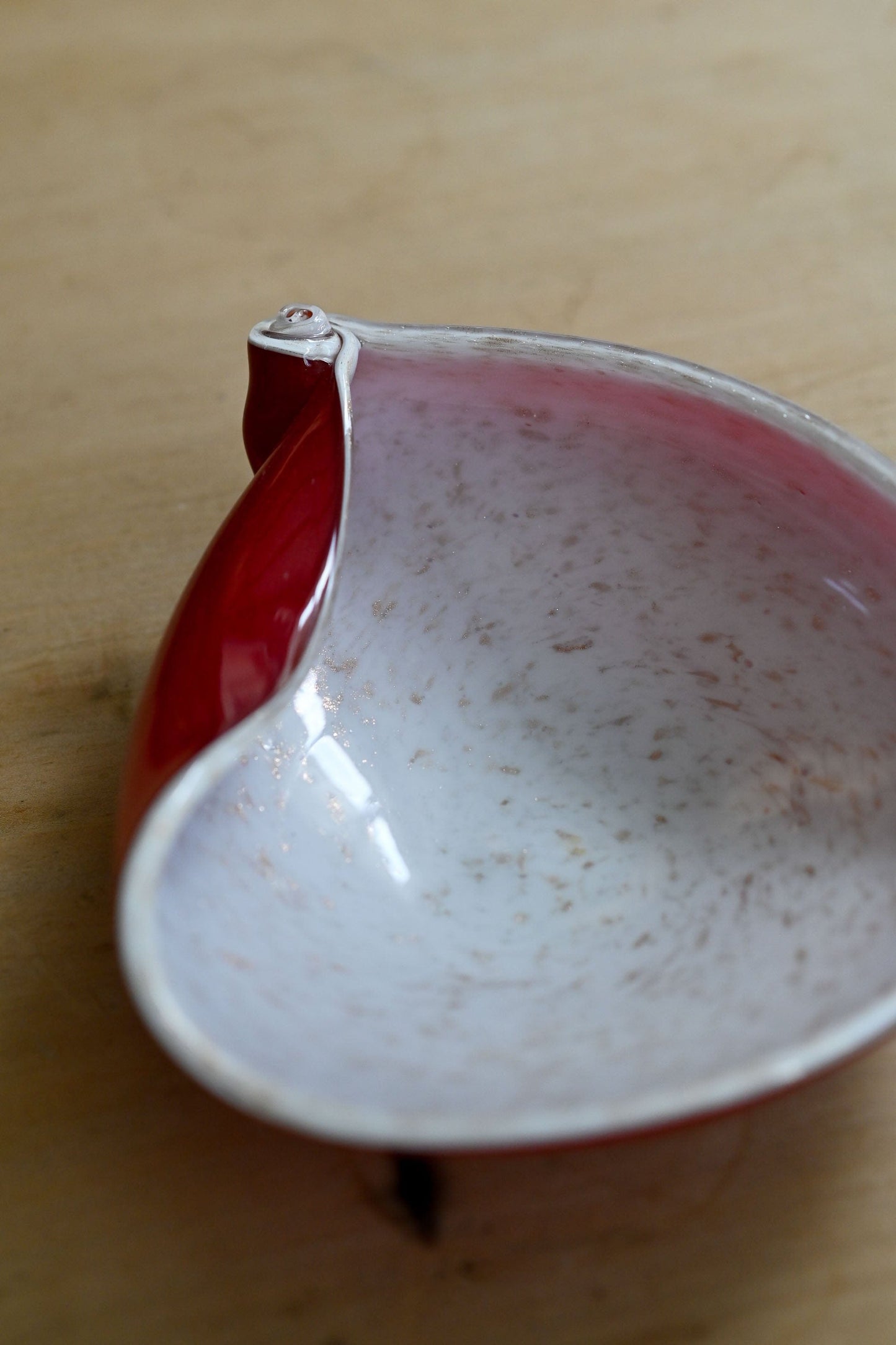 Vintage Murano cased glass bowls with gold flecks