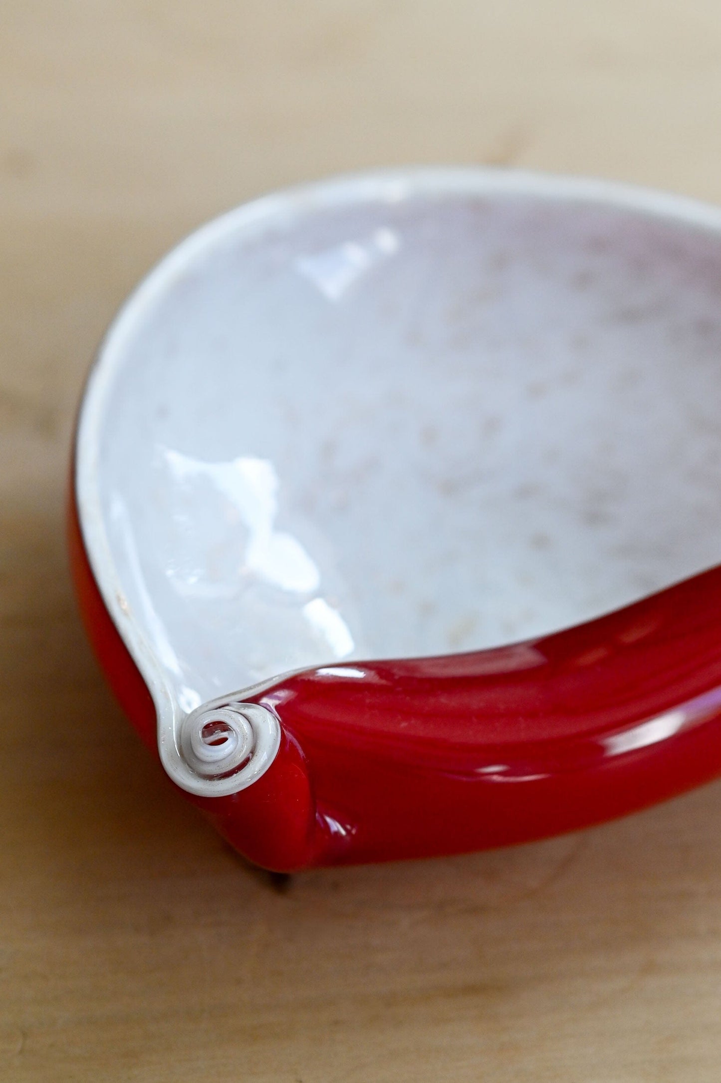 Vintage Murano cased glass bowls with gold flecks