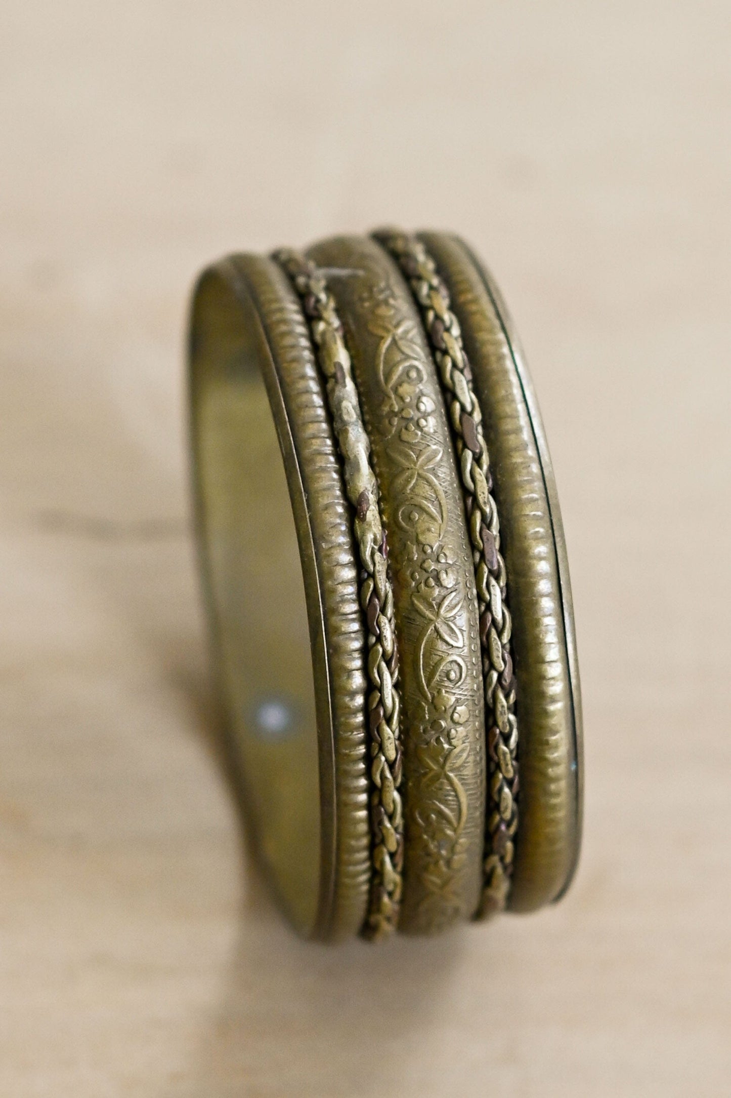 Vintage 1970s brass bracelet