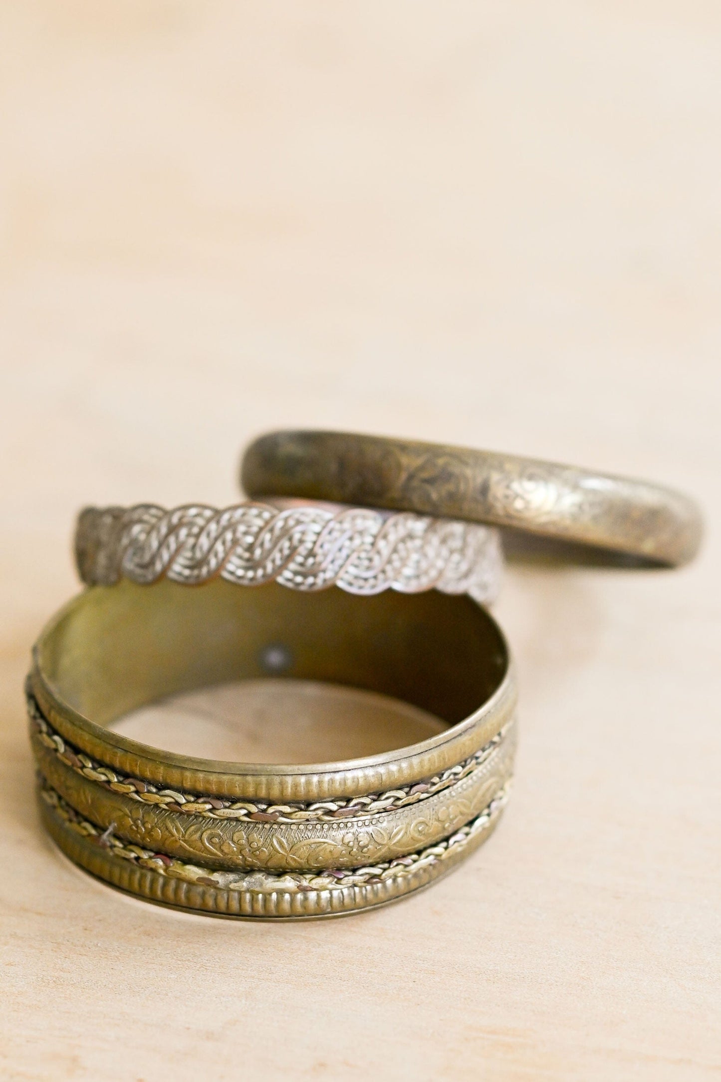 Vintage 1970s brass bracelet