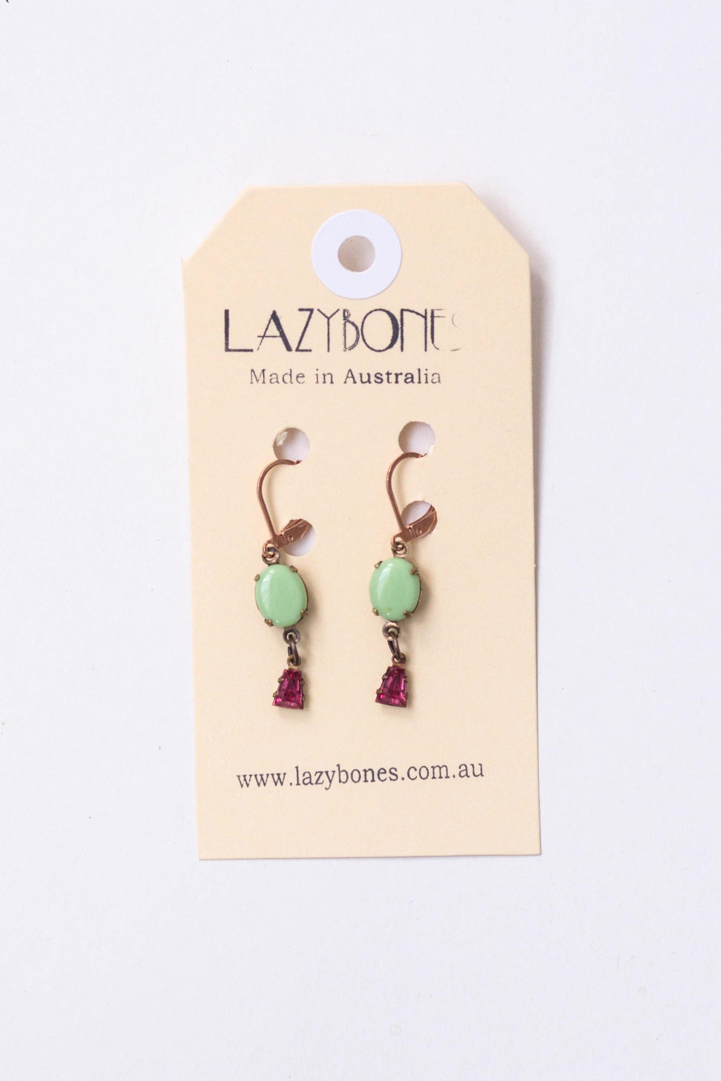 Vintage Nile Green Cowbell Earrings
