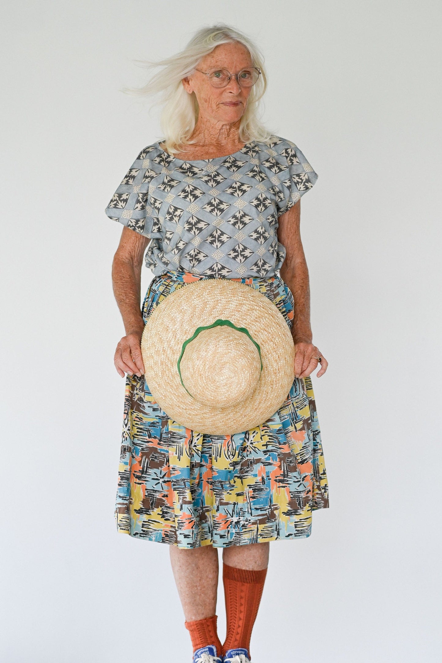 Straw Bucket Hat with embroidery & trim