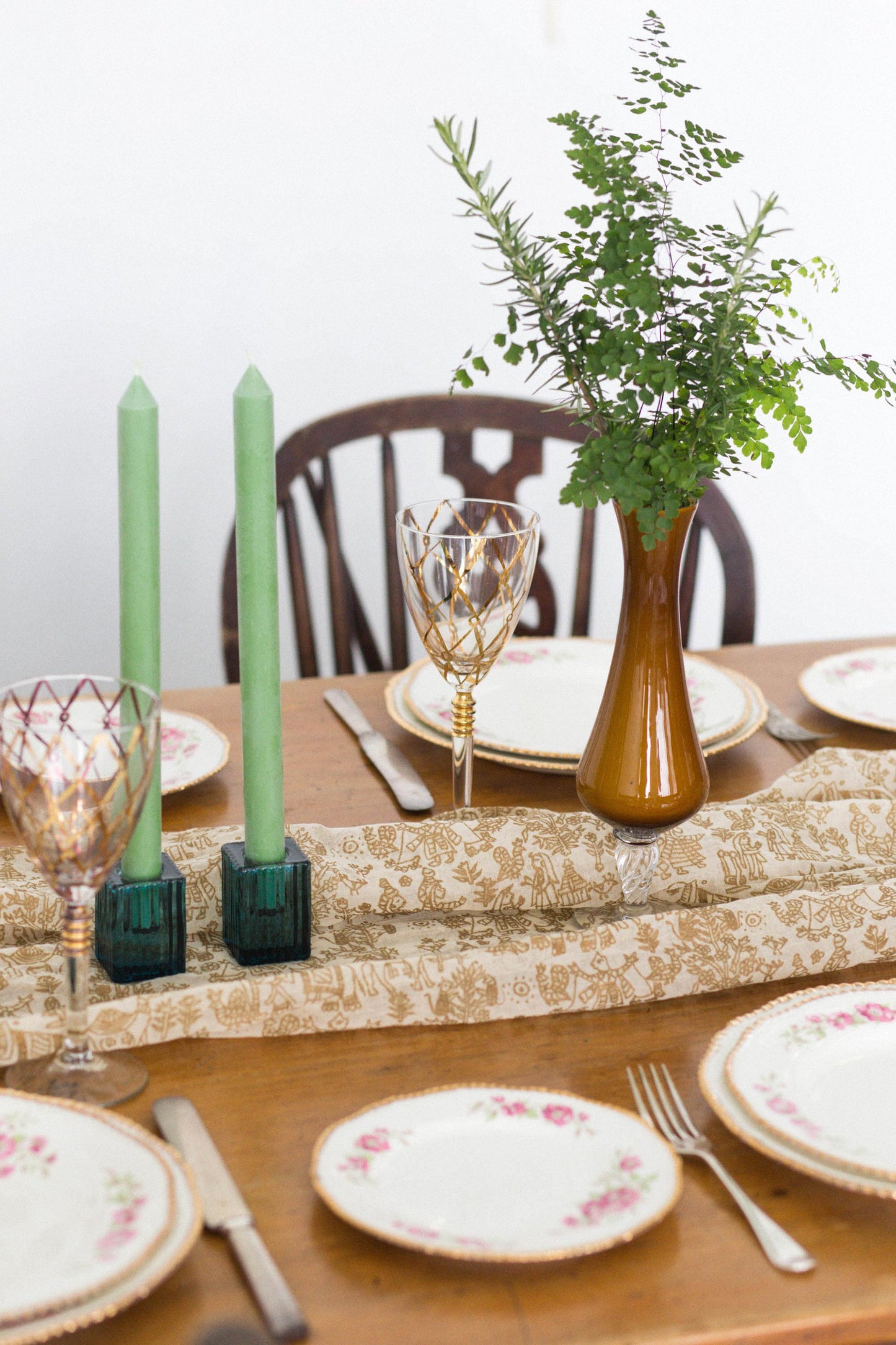 Eco Dinner Candle in Green