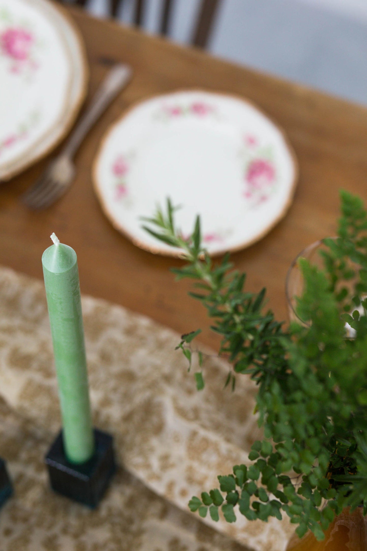 Eco Dinner Candle in Green
