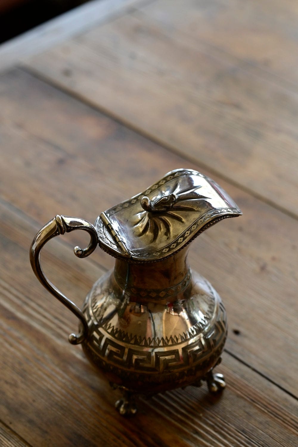 Vintage etched silverplate jug