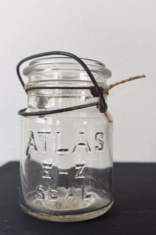 Vintage Atlas glass mason jar