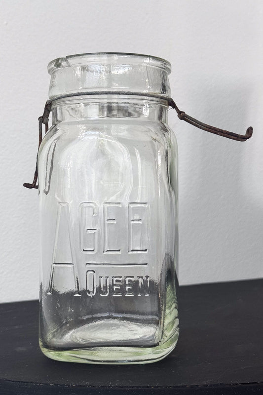 Vintage Agee Queen glass mason jar