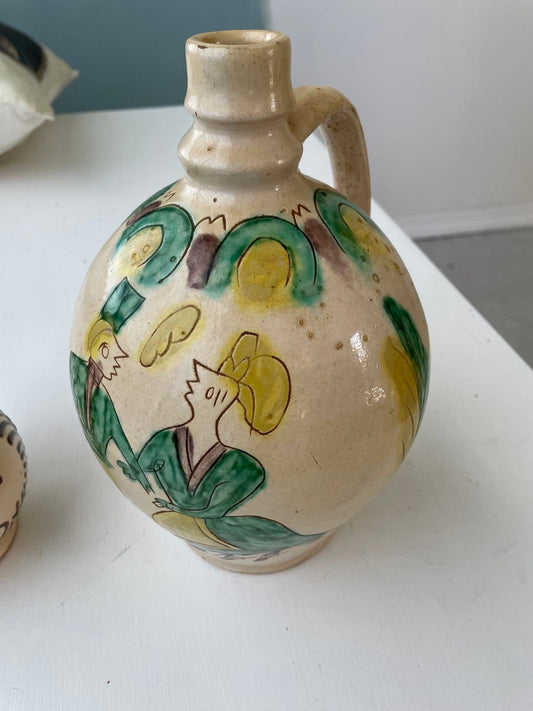 Vintage folk art demi-john