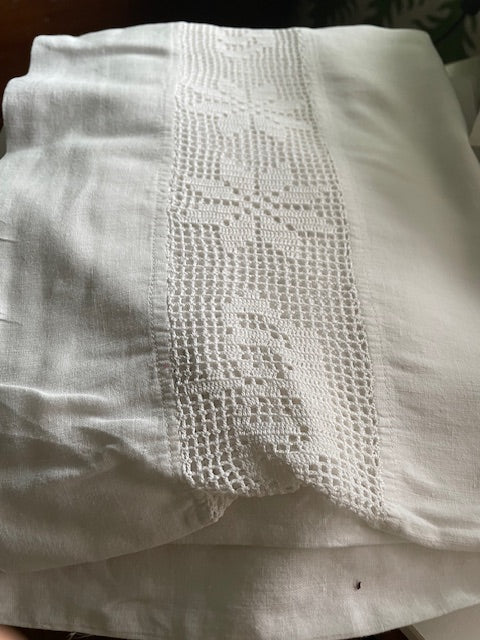 Vintage white pillowcase with lace 5