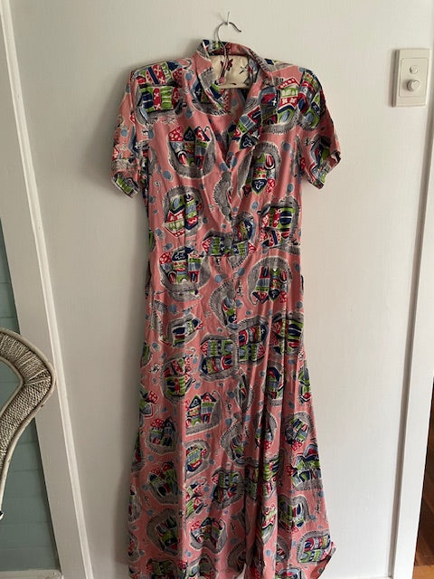 Vintage 1940s print dress
