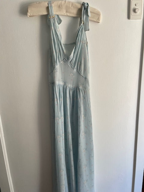 Vintage 1930s blue floral nightgown