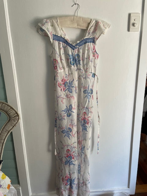 Vintage 1930s nightgown with orchids