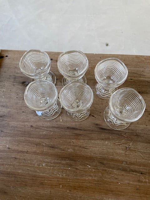 Vintage glass egg cups set of 6