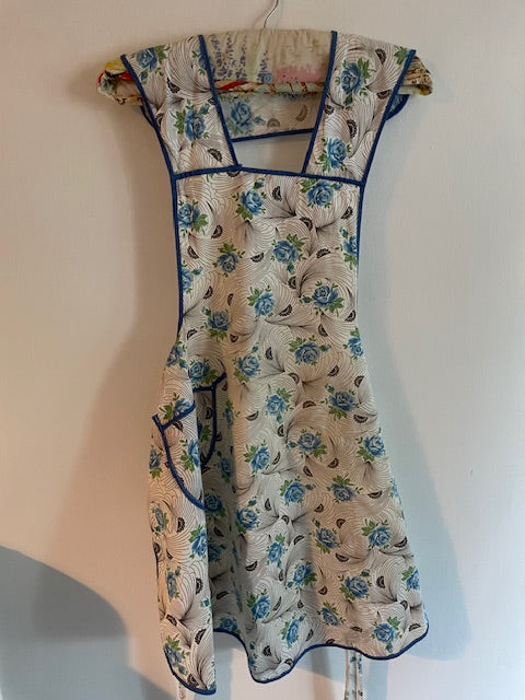 Vintage apron blue pattern