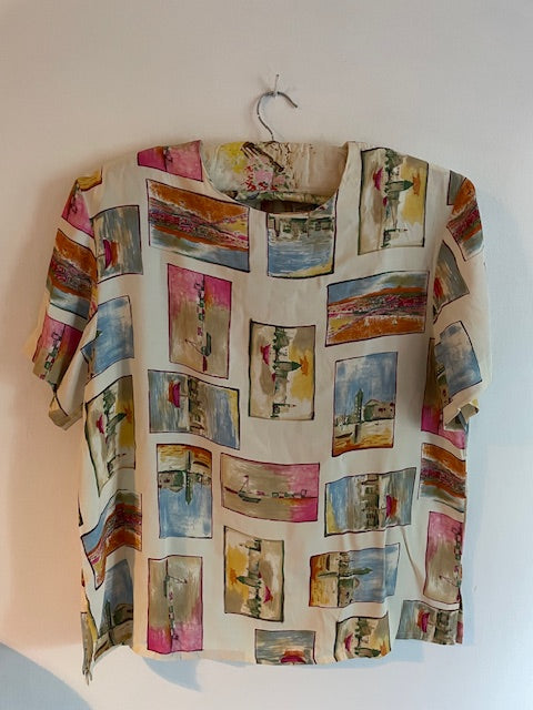 Vintage silk tourist top