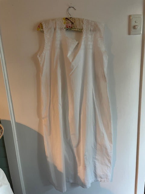 Vintage Victorian white cotton lace nightie